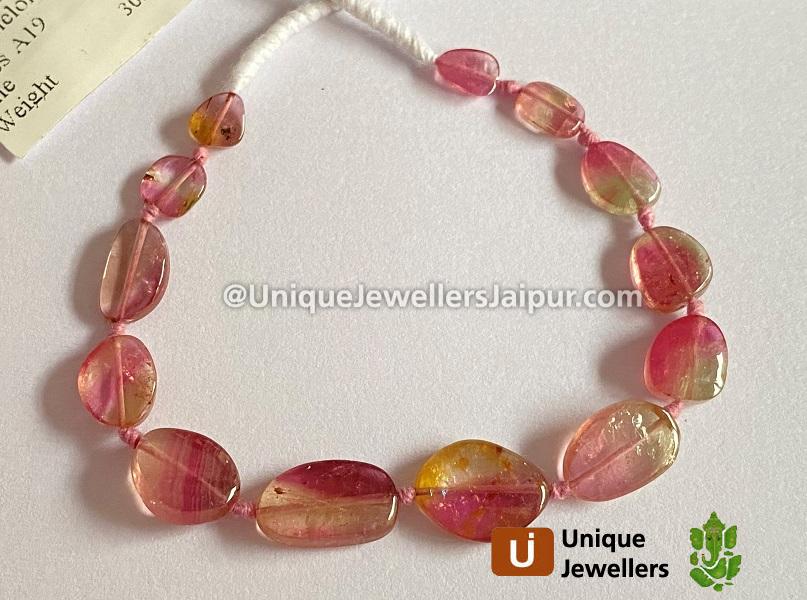 Watermelon Tourmaline Smooth Slices Beads